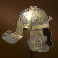 Réplique de casque médiéval italique impérial, artisanale, en fer/acier doux découpé, armure incrustée d'émail, épaisseur 18 jauges, pour films et séries TV