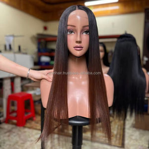 Extensiones de cabello humano virgen del vendedor, pelucas rectas de color natural, cabello vietnamita crudo de doble estiramiento, cierre de encaje suizo de 2x6 - Product Image 1