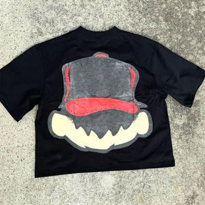 Venta al por mayor de camisetas de algodón personalizadas Unisex Digital impreso Vintage camiseta en blanco de gran tamaño de cuello corto camisa corta de peso pesado - Product Image 5