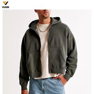 OEM 2025 Boxy Fit Hoodie para hombres 1:1 Impreso Zip-Up Pullover Bordado Collar Loose Fit Otoño Temporada Sudaderas con capucha - Product Image 3