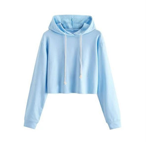 Sudaderas con capucha recortadas en blanco personalizadas para mujer para ropa informal/Sudaderas con capucha de alta calidad personalizadas para mujer al por mayor - Product Image 4