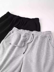 กางเกงกีฬาขาสั้นสำหรับผู้ชายกางเกงขาสั้นผ้าแคนวาสสีล้วนแบบผูกเชือกปิดเป็นมิตรกับสิ่งแวดล้อม - Product Image 6