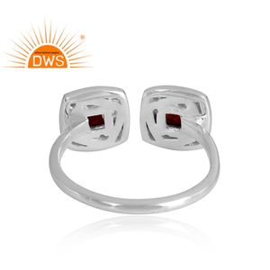 Latest Design 925 Fine Sterling Silver Natural Garnet Gemstone <b>Adjustable</b> <b>Ring</b> Custom Jewelry For Women Gift For Her - Product Image 5
