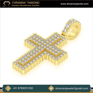 Collier Croix de Jésus en Or Massif 10K Tendance avec Diamant de Laboratoire, Bijoux Religieux Chrétiens, Pendentifs et Breloques Fins – Vente en Gros - Product Image 2