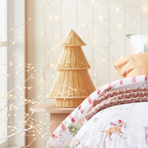 Décorations de Noël en rotin naturel de haute qualité, ornements décoratifs de table, debout pour les fêtes de Noël - Product Image 3