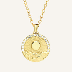 Collana con Ciondolo Orizzonti LUCKYJIU Personalizzata, Impermeabile, Antiossidante, Placcata in Oro 18k, in Acciaio Inossidabile per <span class=keywords><strong>Donna</strong></span> - Product Image 1
