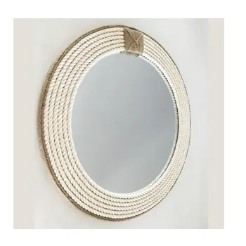 Bordo decorativo nautico Hampton Coastal Round Rope specchio da appendere a parete specchio decorativo per bagno dell'hotel di lusso