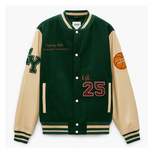 Men Varsity <b>Jacket</b> Custom Logo Embroidery Chenille Patch Wool Leather <b>Jacket</b> Bulk Supply - Product Image 4