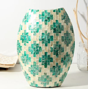 Vase en nacre du Vietnam Vase décoratif en incrustation de coquillages fabriqués à la main pour l'intérieur de la maison de luxe et l'affichage floral élégant - Product Image 4