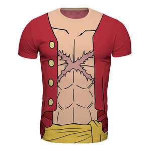 Camiseta de una pieza con estampado integral, diseño de Luffy New World, 100% poliéster, jersey, impresión por sublimación, modelo comprimido INS - Product Image 1