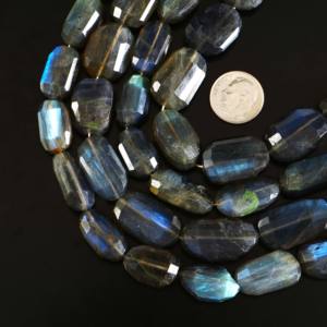 Cuentas de Labradorita Brillante Facetadas, Cuentas de Piedras Preciosas de Labradorita Natural de 16x12-22x13 mm, Hilo de 8 Pulgadas, Suministros para la Fabricación de Joyas - Product Image 4