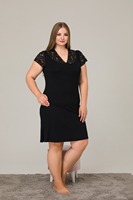 Pyjama en viscose mélangée tricotée imprimée pour femmes grandes tailles, col rond, sans manches, doux, mignon, décontracté, confortable, à porter au quotidien