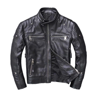 Veste en cuir noire de haute qualité pour hommes Veste en cuir pour hommes Vestes en cuir pour l'hiver 2025