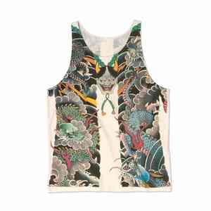 Trendy <b>Men's</b> Tank Top <b>Vest</b> Double-Sided Printing <b>White</b> Loose Summer with Personalized Sleeves Plus Size - Product Image 4