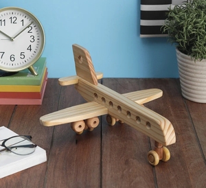 Hecho a mano de madera de pino Airbus arte decorativo rústico decoración del hogar acento hecho a mano granja - Product Image 2