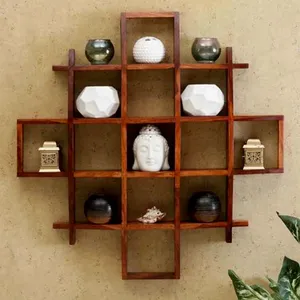 Estantes de pared de madera duraderos y modernos Solución de almacenamiento para ahorrar espacio Disponible a un precio asequible de la India - Product Image 1