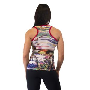 Débardeur de sport Racerback pour femmes imprimé abstrait Gym Singlet Stretch vêtements de sport évacuant l'humidité pour le Fitness et le Yoga - Product Image 1