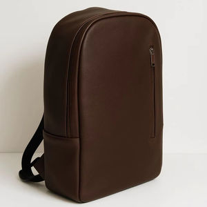 Sac à dos minimaliste en cuir véritable pour hommes et femmes, profil fin, sac à dos quotidien et de voyage - Product Image 1