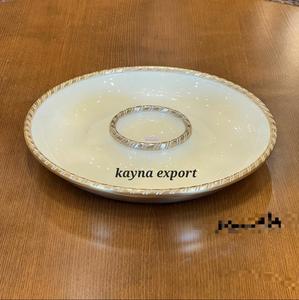 Luxury Polished Eco-Friendly Gold Plated Metal <b>Enamel</b> Finished Snacks Serving <b>Bowl</b> for Nuts & Dates Table Decoration - Product Image 6