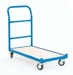 Chariot de stockage industriel à lit plat Chariot de fret en acier enduit de poudre à quatre roues réglable et résistant pour une utilisation en entrepôt industriel - Product Image 2