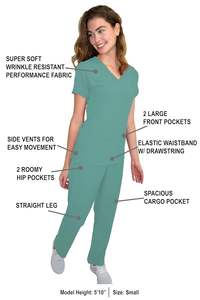 Costumes de coton personnalisés en gros unisexe Jogger élégant Infirmière de l'hôpital Médecin Porter unisexe médical Scrubs uniformes ensembles - Product Image 5