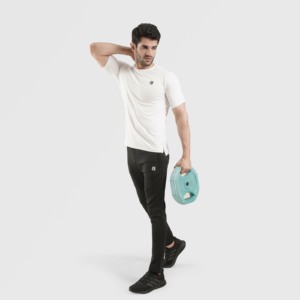 Vêtements de gymnastique blancs basiques, t-shirt basique - Product Image 4