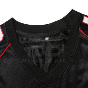 เสื้อเจอร์ซีย์อเมริกันฟุตบอลพร้อมแขนลายทางแบบคลาสสิกเสื้อทีมฟุตบอลแบบกำหนดเองมีตัวเลขการถ่ายโอนความร้อน - Product Image 4