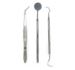 3 uds limpiadores de acero inoxidable instrumento Dental higiene diente boca espejo sonda conjunto dental instrumentos quirúrgicos - Product Image 4