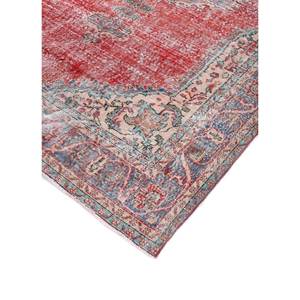 Alfombra de Lana Anudada a Mano Roja Naranja Vintage Pae-2009 con Patrones de Medallón Rectangulares para el Hogar, Pasillo, Sala de Estar, para Adolescentes - Product Image 2