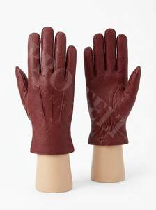 Guantes de invierno de cuero con textura natural para protección de manos, guantes cálidos y suaves para uso en exteriores con clima frío - Product Image 6