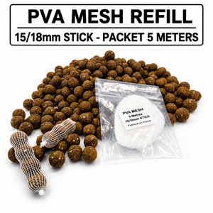 Malla de PVA para Recarga, 15/18mm, 5m, Soluble en Agua, Ecológica, para Presentación de Cebo, Accesorios de Pesca de Carpa en Agua Dulce, con Cierre Hermético - Product Image 1