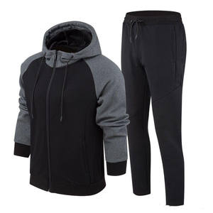 Conjunto de dos piezas para hombre, ropa de entrenamiento para gimnasio, deporte al aire libre, sudaderas con capucha, chándales para trotar, talla grande, algodón 100%, respetuoso con el medio ambiente - Product Image 4