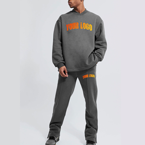 Sweat-shirt personnalisé OEM de marque Jogger Sweatsuits Hip Hop surdimensionné Pantalon de survêtement 2 pièces Baggy pour hommes avec logo personnalisé - Product Image 4