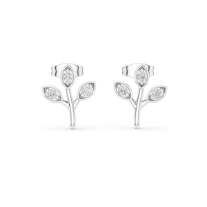 Pendientes Florales con Diamantes de Laboratorio de 0.21 CT para Mujer, Claridad VVS-VS EF, Oro de 18KT, 14KT, 10KT y Plata 925, Oro Rosa, Amarillo, Blanco - Product Image 3