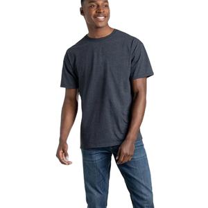 T-shirt d'été à col rond et manches courtes, couleur gris foncé, avec logo imprimé sur le col - Product Image 2