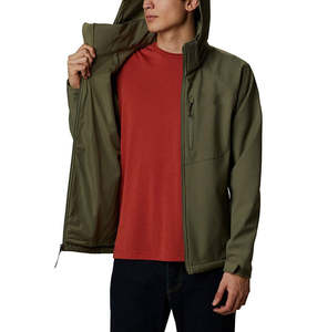 Veste Softshell personnalisée pour hommes imperméable à l'eau chauffée par batterie caractéristiques d'hiver chaud respirant toile à capuche support motif poche - Product Image 2