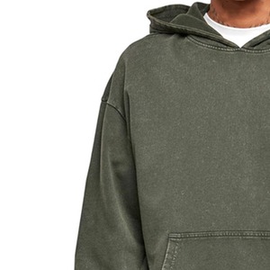 Sweat-shirts pour hommes en molleton français de haute qualité, 100% coton, logo personnalisé, taille plus, style vintage délavé à l'acide, épaules tombantes - Product Image 2