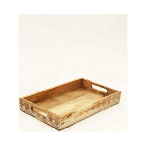 Plateau de service en bois vendu Plateau en bois de haute qualité Cafe Resorts Décor de table Plateau de service par Indian Metal World - Product Image 2