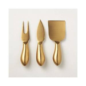 Trancheuse à fromage en acier inoxydable plaqué argent avec brindille d'or Avec de nombreux modèles de couteau à fromage moderne au design de la poignée de la feuille - Product Image 3