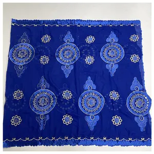 Voile africain de haute qualité brodé Voile suisse châle de luxe grande écharpe hijab avec strass