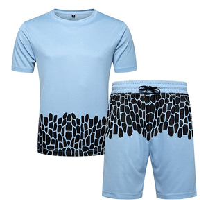 Nuevo conjunto corto de verano para hombre, traje transpirable, camiseta de manga corta y pantalones cortos, conjunto transpirable de dos piezas, ropa informal - Product Image 1