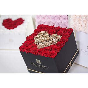 Lennox Eternal Roses Grand Amore Gift Box Be Mine-Black Square Natural Material for Valentine's Day and Mother's Day Gifts - Product Image 2