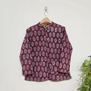 Estilo bohemio Jaipur bordado chaquetas Vintage Reversible indio Kantha chaquetas Indigo impreso tejido a mano al por mayor - Product Image 1