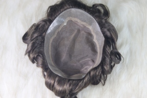 100% tupé de pelo Remy indio virgen para hombres Base de piel fina de PU completa con ondas de cuerpo profundo recto rizado 28mm - Product Image 5