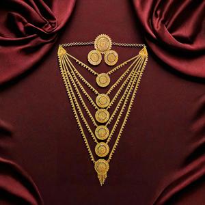 Vente en gros plaqué or 22 carats collier boucles d'oreilles bague sertie de bijoux de mariée de conception traditionnelle à vendre par les exportateurs - Product Image 1