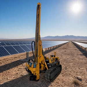 Machine de forage solaire sur chenilles APCOM, profondeur de forage 2m/3m, diamètre de trou 300mm/350mm, pour la pose de pieux photovoltaïques (PV) pour système photovoltaïque. - Product Image 3