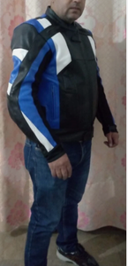 Blousons de moto en cuir véritable et vêtements de course automobile en cuir de vache avec panneaux samtex à quatre voies - Product Image 6