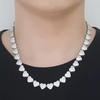 Collier pour homme Evanex Hip Hop en argent 925 de haute qualité avec diamants ronds en moissanite de 10 mm, chaîne tennis à maillons en forme de cœur glacés