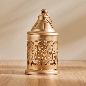 Handicrafts Golden Color Iron Metal Mini Candle <b>Lanterns</b> for Weddings and Events Decoration Durable Hanging <b>Lanterns</b> - Product Image 1