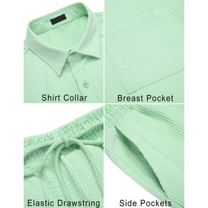 Vente en gros de nouveaux ensembles de shorts d'été décontractés pour hommes ensemble de survêtement uni à manches courtes avec short et t-shirt vêtements de marque pour hommes ensemble 2 pièces - Product Image 5